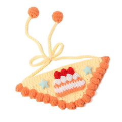 Cute Cake Pattern Hand Crochet Pet Collar