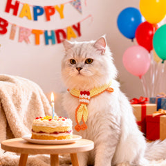 Cute Cake Pattern Hand Crochet Pet Collar