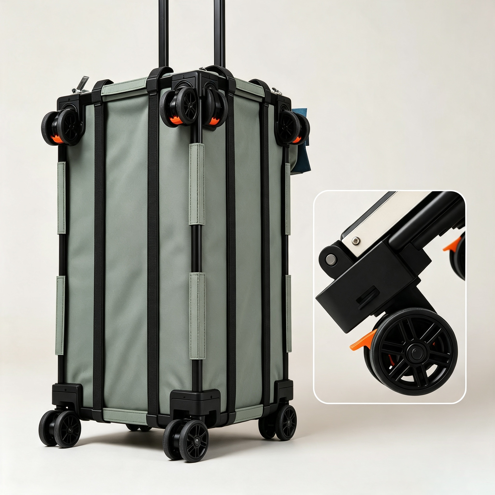 Double Compartment Rolling Pet Carrier with Retractable Handle